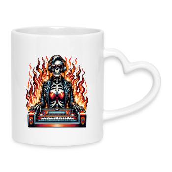 Rock and Roll Always and Forever Rockabilly 2025 - Tasse mit Herzhenkel - Weiß - Rechts