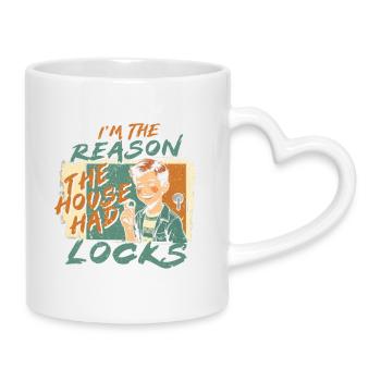 Bruder Schwester I'm The Reason House Had Locks - Tasse mit Herzhenkel - Weiß - Rechts