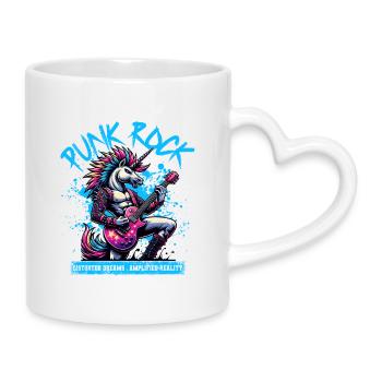 Licorne de rébellion punk rock - Mug avec anse en forme de cœur - blanc - Droite