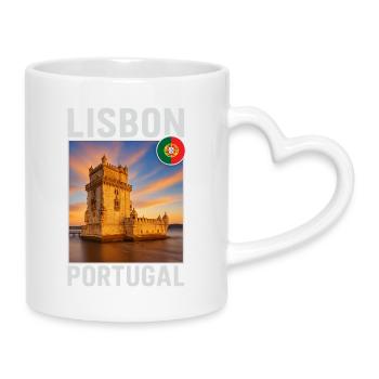 Lissabon - Tasse mit Herzhenkel - Weiß - Rechts