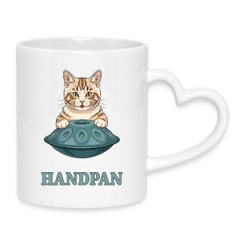 J’adore mon chat Handpan - Mug avec anse en forme de cœur - blanc - Droite
