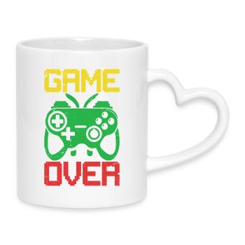 Arcade game Retro gaming Space Pixel art Vintage - Mug with Heart-Shaped Handle - white - Right