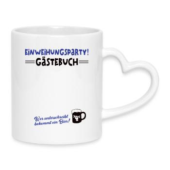 Inauguration House Building House Apartment Move-in Topping-out Ceremony - Mug with Heart-Shaped Handle - white - Right