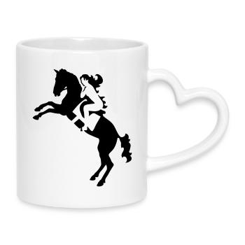 Cavalier - Mug avec anse en forme de cœur - blanc - Droite