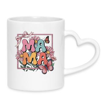 Mama - Tasse mit Herzhenkel - Weiß - Rechts