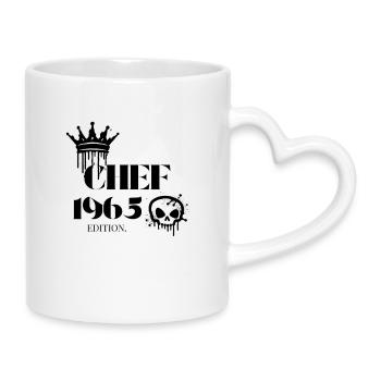 Chef Edition 1965 Funny 60th Birthday Design - Mug with Heart-Shaped Handle - white - Right
