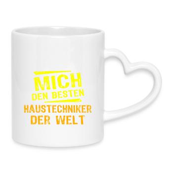 Home Technician Gift - Mug with Heart-Shaped Handle - white - Right