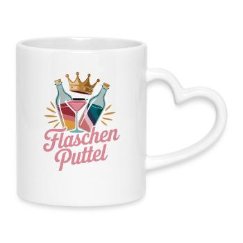 Bouteilles Püttel Cocktail Soirée Couronne En disant Enterrement de vie de garçon - Mug avec anse en forme de cœur - blanc - Droite