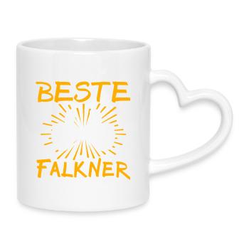 Falkner Geschenkidee - Tasse mit Herzhenkel - Weiß - Rechts