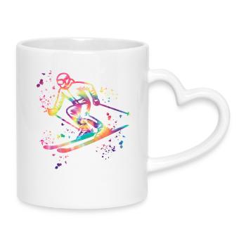 Alpine skiing Winter sports Nordic skiing - Mug with Heart-Shaped Handle - white - Right