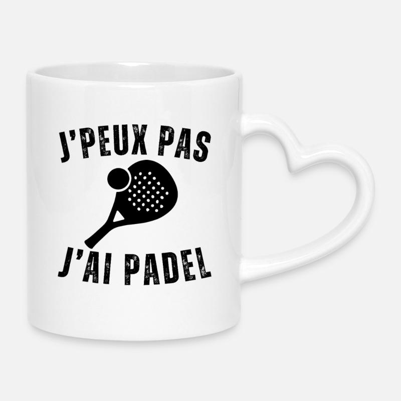 Ich kann nicht, ich habe Padel-Geschenk-Padellist - Tasse mit Herzhenkel - Weiß