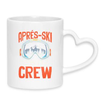 Équipe de la fête après ski qui dit lunettes de ski - Mug avec anse en forme de cœur - blanc - Droite