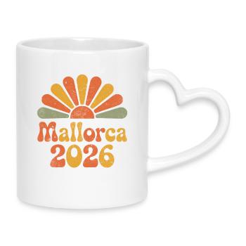 Mallorca Sonnenaufgang 2026 - Tasse mit Herzhenkel - Weiß - Rechts