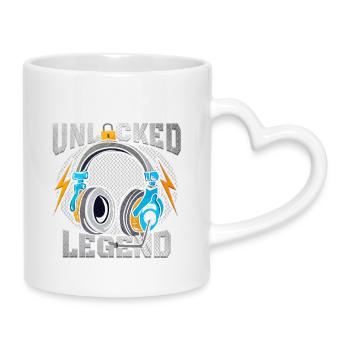Level 11 Unlocked Legend - Tasse mit Herzhenkel - Weiß - Rechts
