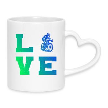 Message clair sur le vélo de route - Mug avec anse en forme de cœur - blanc - Droite