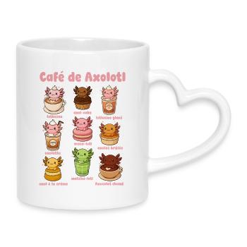  Café De Axolotl Niedliches - Tasse mit Herzhenkel - Weiß - Rechts