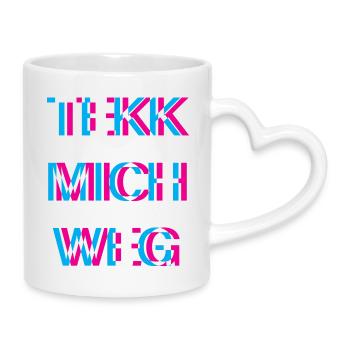 Hardtekk Tekk - Mug with Heart-Shaped Handle - white - Right