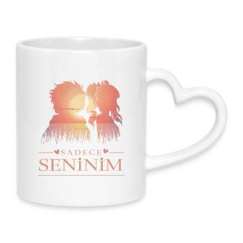 Sadece Seninim Turk Declaration of Love Anime Couple - Mug with Heart-Shaped Handle - white - Right