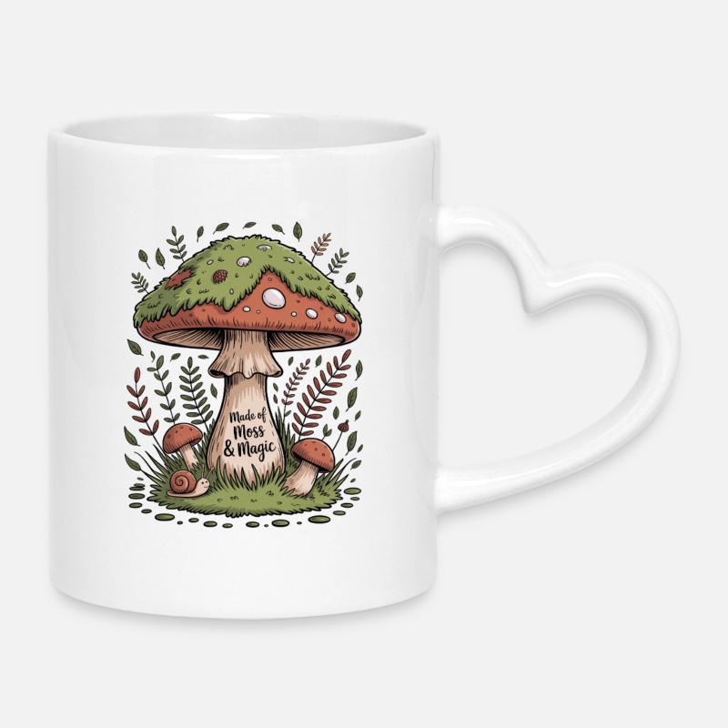 Fait de mousse et de gobelincore magique - Mug avec anse en forme de cœur - blanc