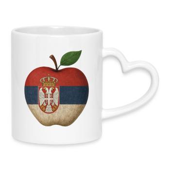Serbie - Mug avec anse en forme de cœur - blanc - Droite