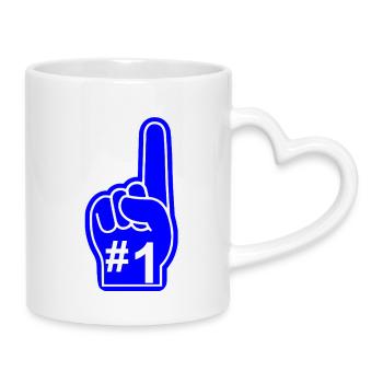 Aufkleber-Schaumfinger - Tasse mit Herzhenkel - Weiß - Rechts