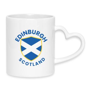 Blason de l’Écusson d’Édimbourg, Écosse - Mug avec anse en forme de cœur - blanc - Droite