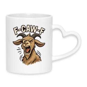 lustige ziege comic, lautes meckern shirt - Tasse mit Herzhenkel - Weiß - Rechts