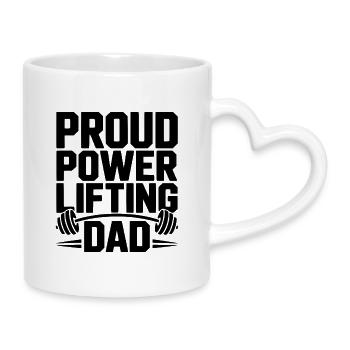 Stolzer Powerlifting-Papa - Tasse mit Herzhenkel - Weiß - Rechts