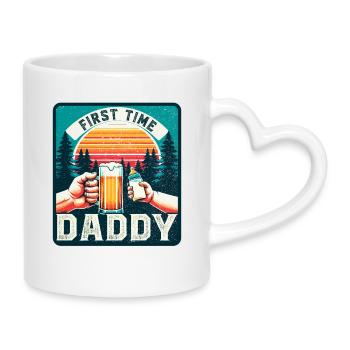 First-time dad, expectant dad, future father - Mug with Heart-Shaped Handle - white - Right
