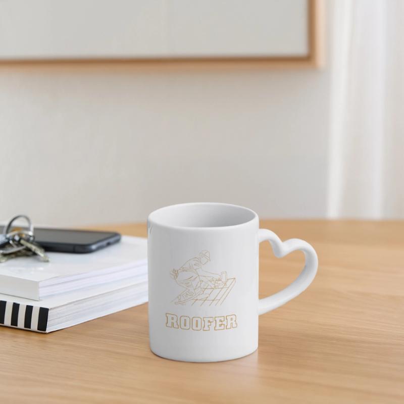 Dachdecker Handwerker Beruf Spruch Tasse mit Herzhenkel