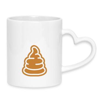 Poo - Mug with Heart-Shaped Handle - white - Right