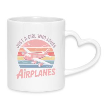 Juste une fille qui aime les avions - Mug avec anse en forme de cœur - blanc - Droite