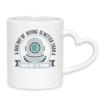 Diving Diver Snorkeling Recreational Diver - Mug with Heart-Shaped Handle - white - Right