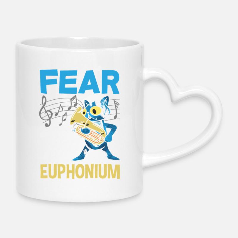 Lecteur d’euphonium vintage - Mug avec anse en forme de cœur - blanc