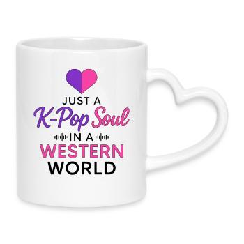 Juste une âme K Pop dans un monde occidental - Mug avec anse en forme de cœur - blanc - Droite
