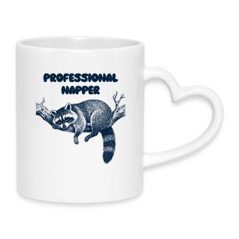 Dormeuse professionnelle - Mug avec anse en forme de cœur - blanc - Droite