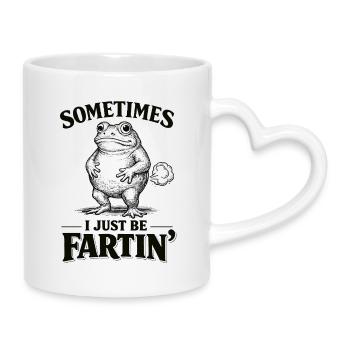 Grenouille, drôle, parfois je me fais juste pêtre - Mug avec anse en forme de cœur - blanc - Droite