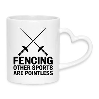 Fechten Sprüche Lustiges Fechten Geschenk - Tasse mit Herzhenkel - Weiß - Rechts