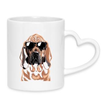 Bloodhound - Tasse mit Herzhenkel - Weiß - Rechts