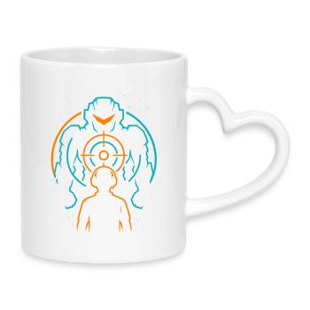Gamer Mecha, Gaming Sight - Mug with Heart-Shaped Handle - white - Right
