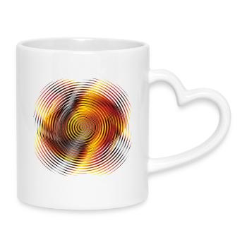 Circular Swirl Color Spiral - Mug with Heart-Shaped Handle - white - Right