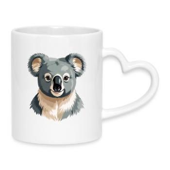 Gentle Koala Portrait - Mug with Heart-Shaped Handle - white - Right