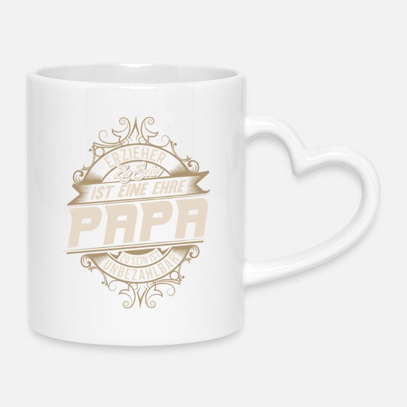 Educator Dad - Mug with Heart-Shaped Handle - white