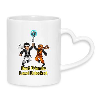 Niveau des meilleurs amis débloqué Pixel Ninjas - Mug avec anse en forme de cœur - blanc - Droite