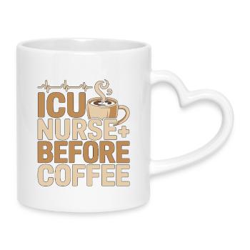 Infirmière en soins intensifs avant la médecine Amante du café en première ligne - Mug avec anse en forme de cœur - blanc - Droite