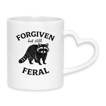 Forgiven but Still Feral Raccoon - Mug with Heart-Shaped Handle - white - Right