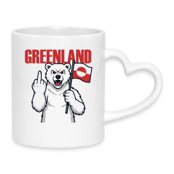 Greenland Is Not For Sale - Tasse mit Herzhenkel - Weiß - Rechts