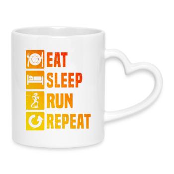 Funny race motif - Mug with Heart-Shaped Handle - white - Right
