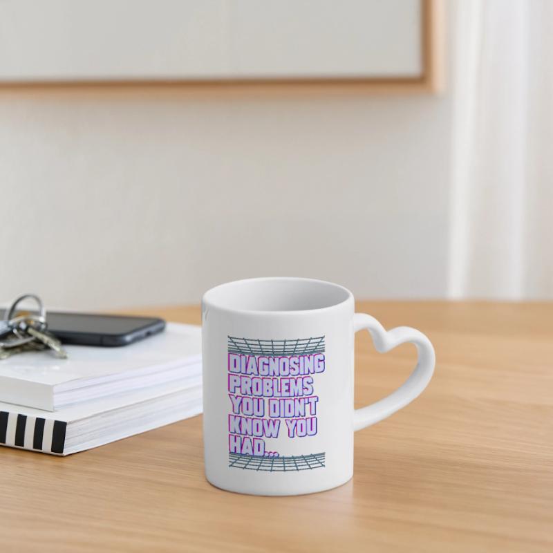 Nurse Practitioner Diagnosing Problems Nursing Mug with Heart-Shaped Handle