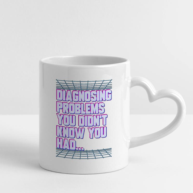 Nurse Practitioner Diagnosing Problems Nursing Mug with Heart-Shaped Handle